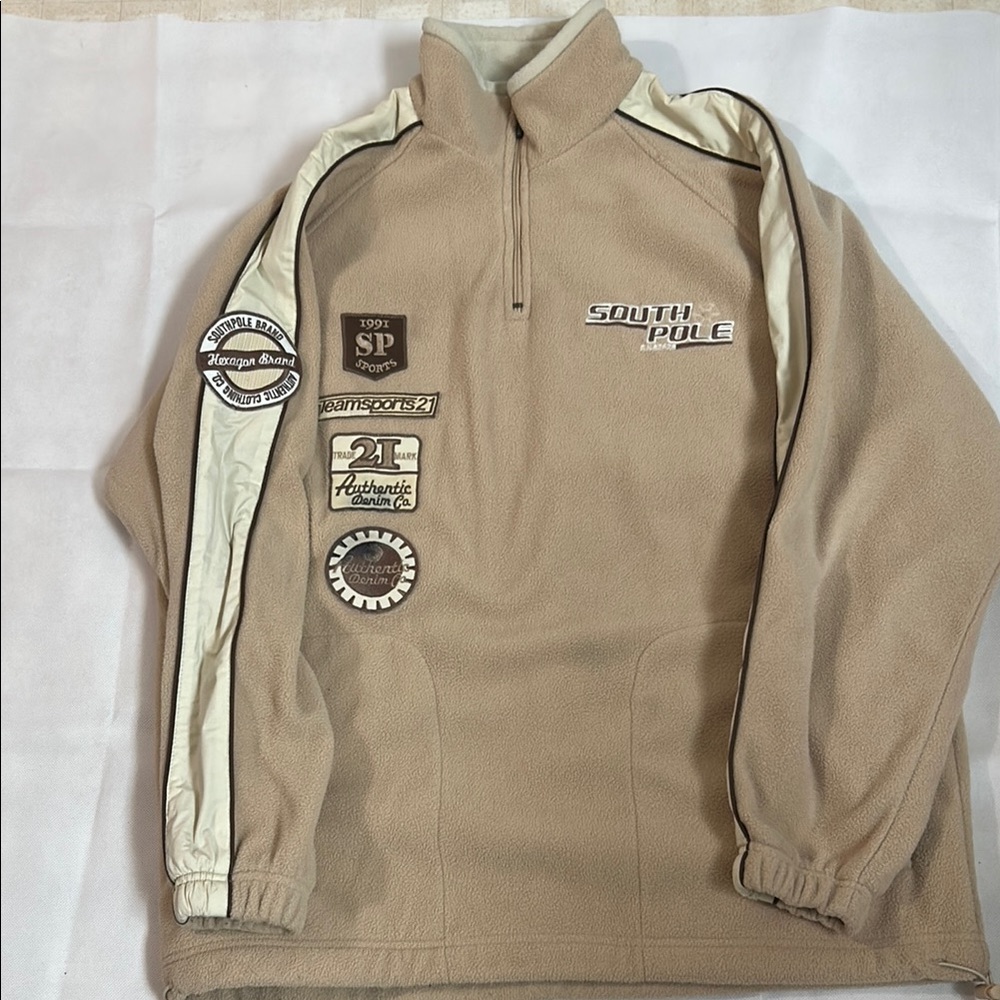 Men's Beige South Pole Fleece Jacket